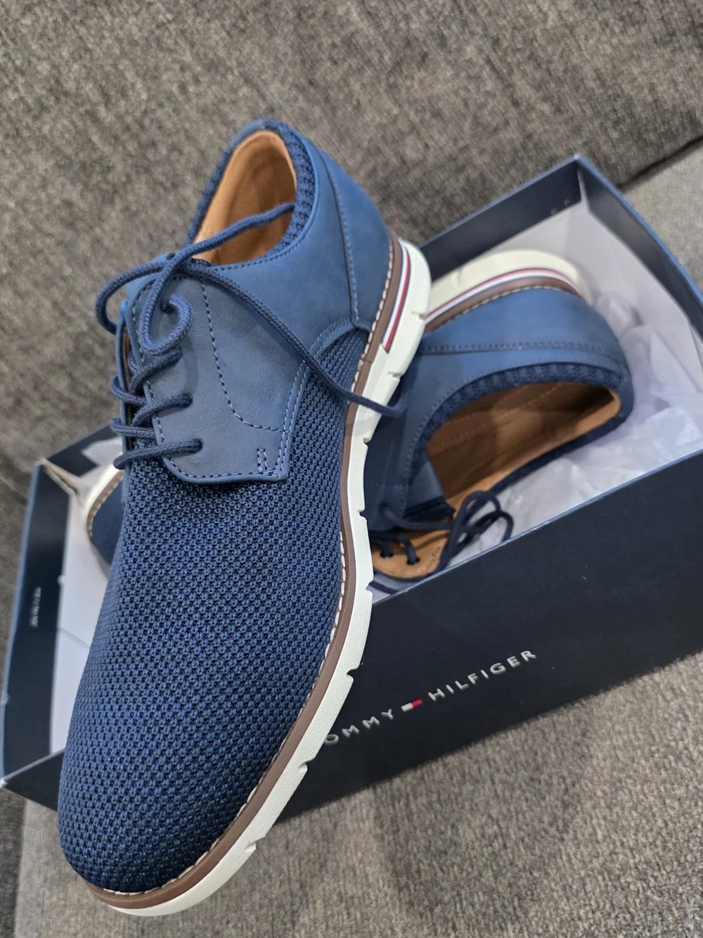 Tommy Hilfiger Men’s Navy Knit Casual Derby Shoes